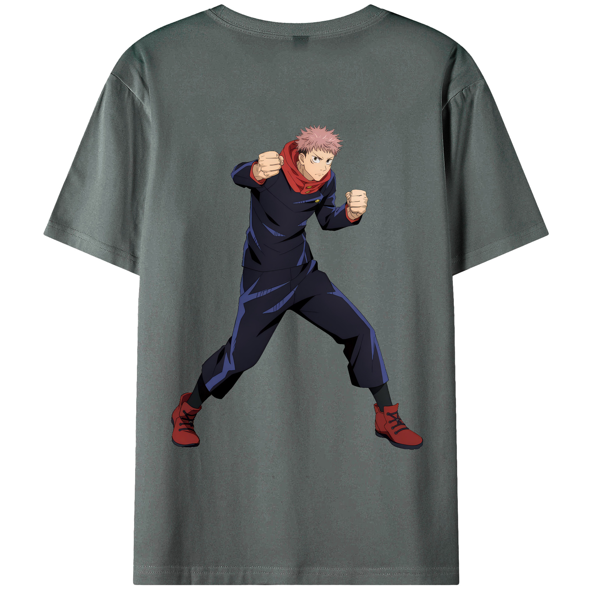 （画像用） 呪術廻戦 Jujutsu Kaisen 綿100％ メンズ半袖Tシャツ（バックプリント） 通気性